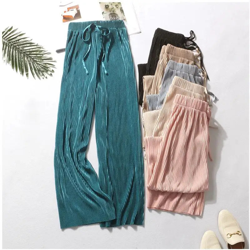 Women Elastic Waist Loose Casual Pants