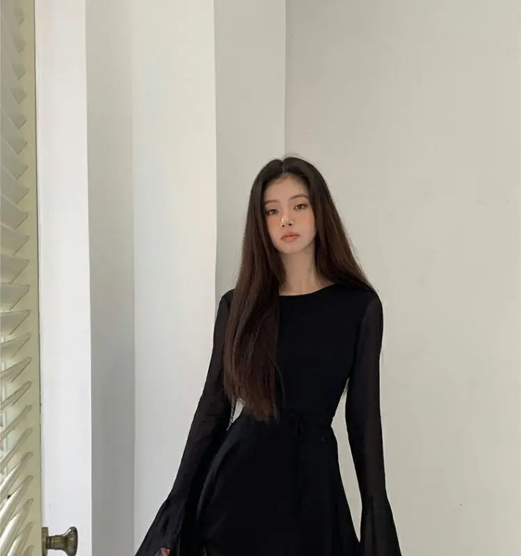 Long Sleeve Black Dress