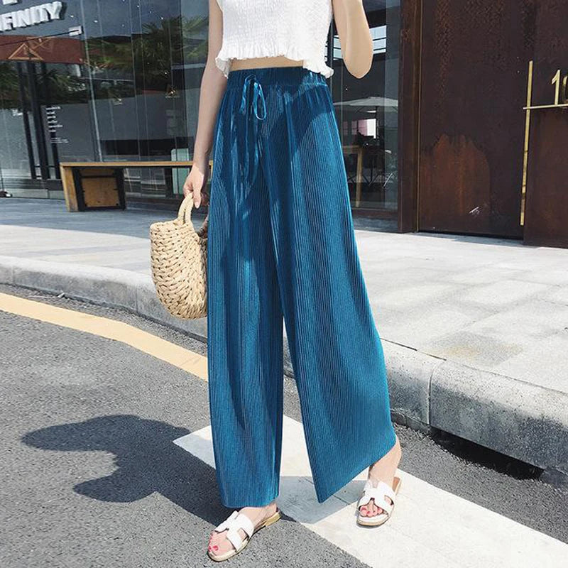 Women Elastic Waist Loose Casual Pants