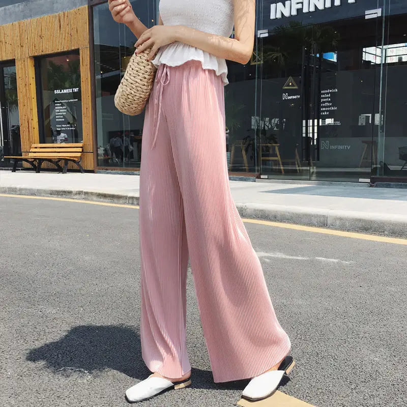 Women Elastic Waist Loose Casual Pants